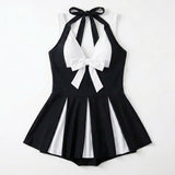 Soliera – Women's Plus-Size Halter Swimdress with Boy Shorts