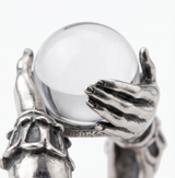 Orbivra – Gothic crystal ball statement ring