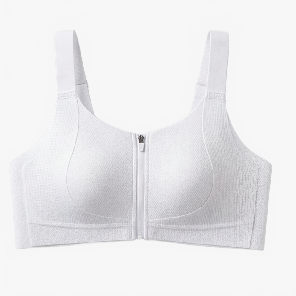 Veluna - Women's Front Zip Bra with FlexGel Support
