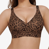 Veluna – Wireless Leopard V Neck Contour Bra