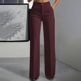Elara – Women's High-Waisted Wide-Leg Suit Trousers