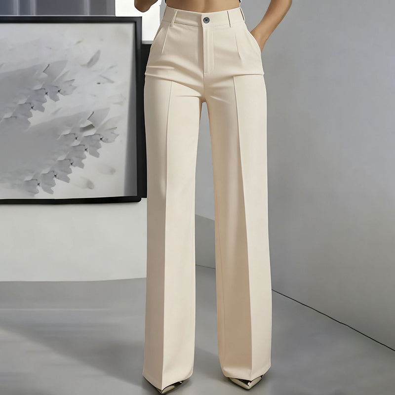 Elara – Women's High-Waisted Wide-Leg Suit Trousers
