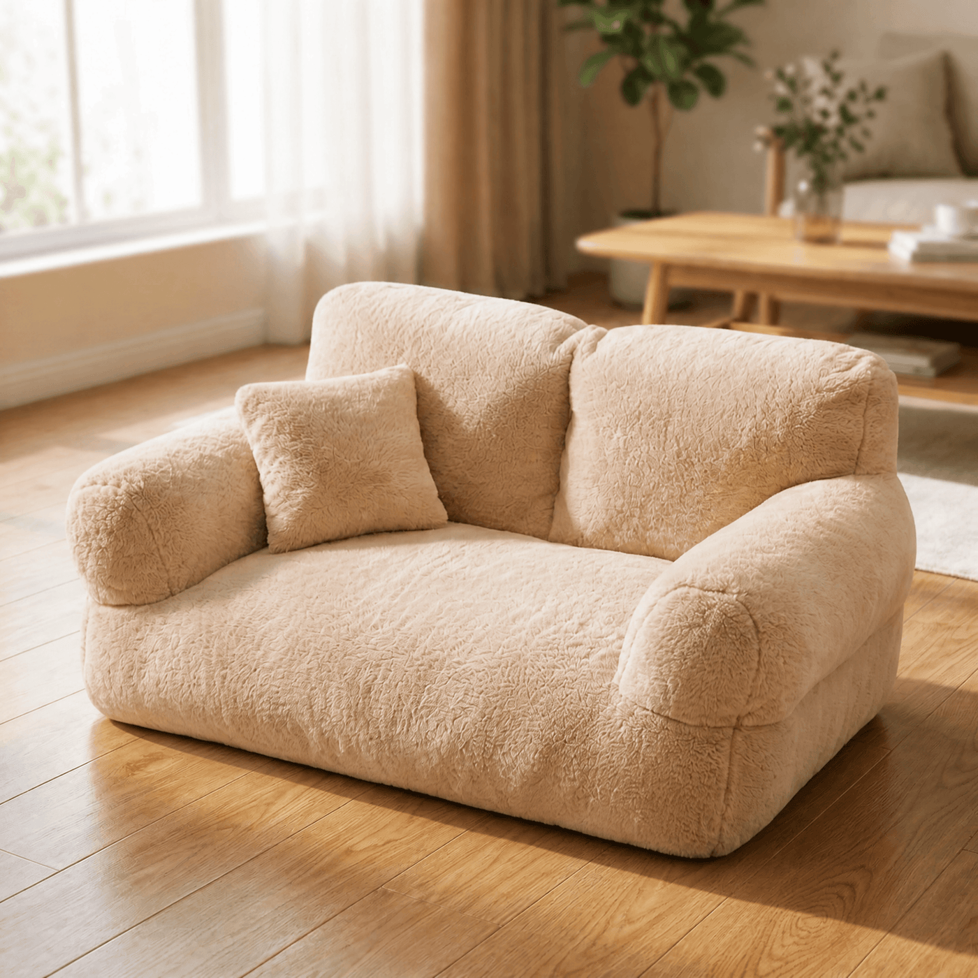 Pawluna – Plush Pet Sofa with Washable Cover