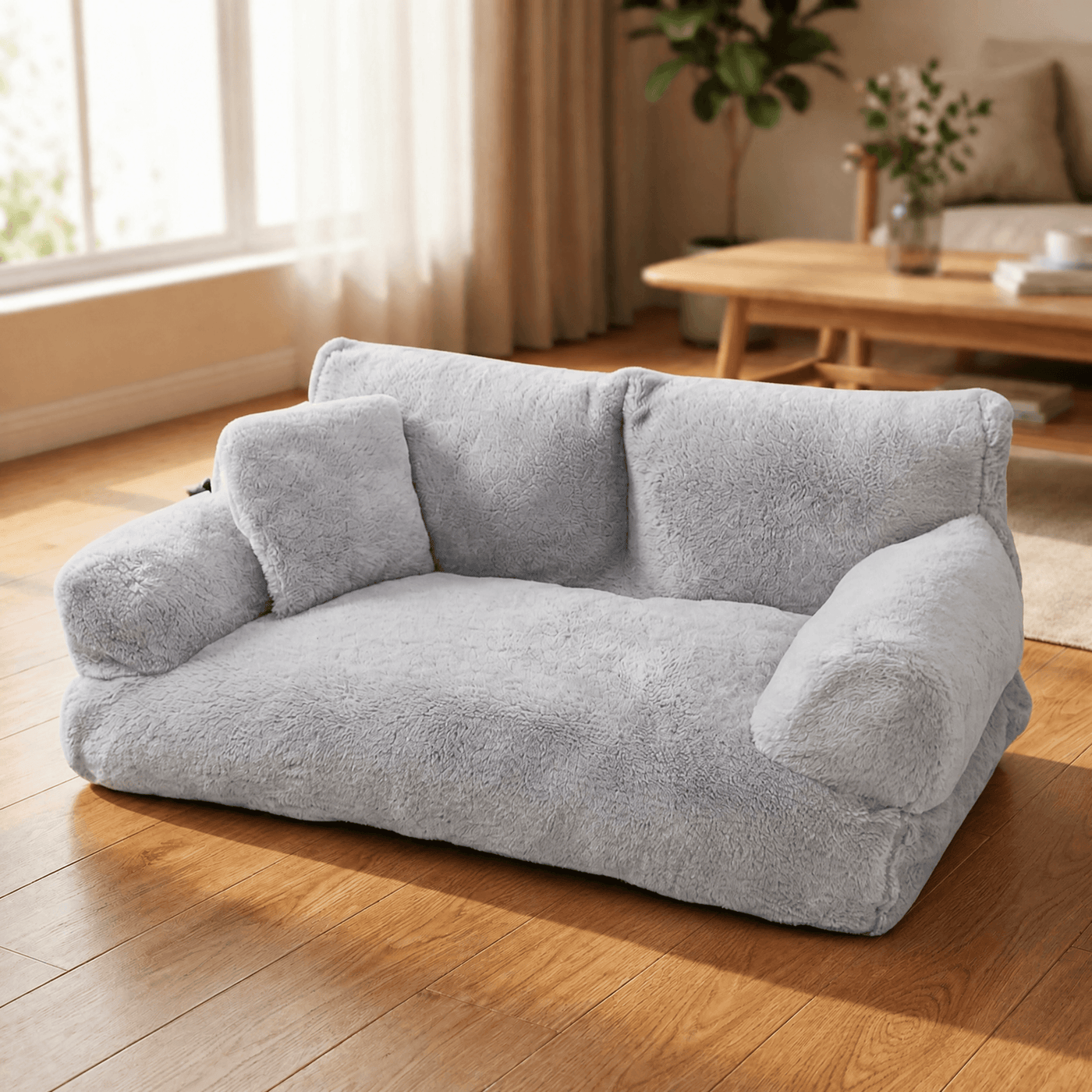 Pawluna – Plush Pet Sofa with Washable Cover