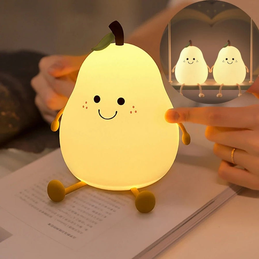 PearGlow - Soft Silicone Night Light Lamp, Pear Shape