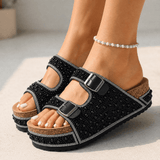 Pearlique – Pearl Platform Slide Sandals