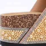 Pearlique – Pearl Platform Slide Sandals