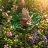 PetalHaven – Hand-Formed Poppy Bird Bath Garden Stake