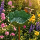 PetalHaven – Hand-Formed Poppy Bird Bath Garden Stake