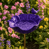 PetalHaven – Hand-Formed Poppy Bird Bath Garden Stake