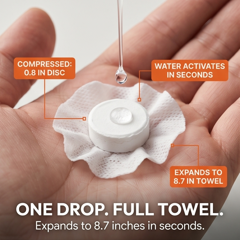 Pocketex – Compressed Cotton Towel Tablets