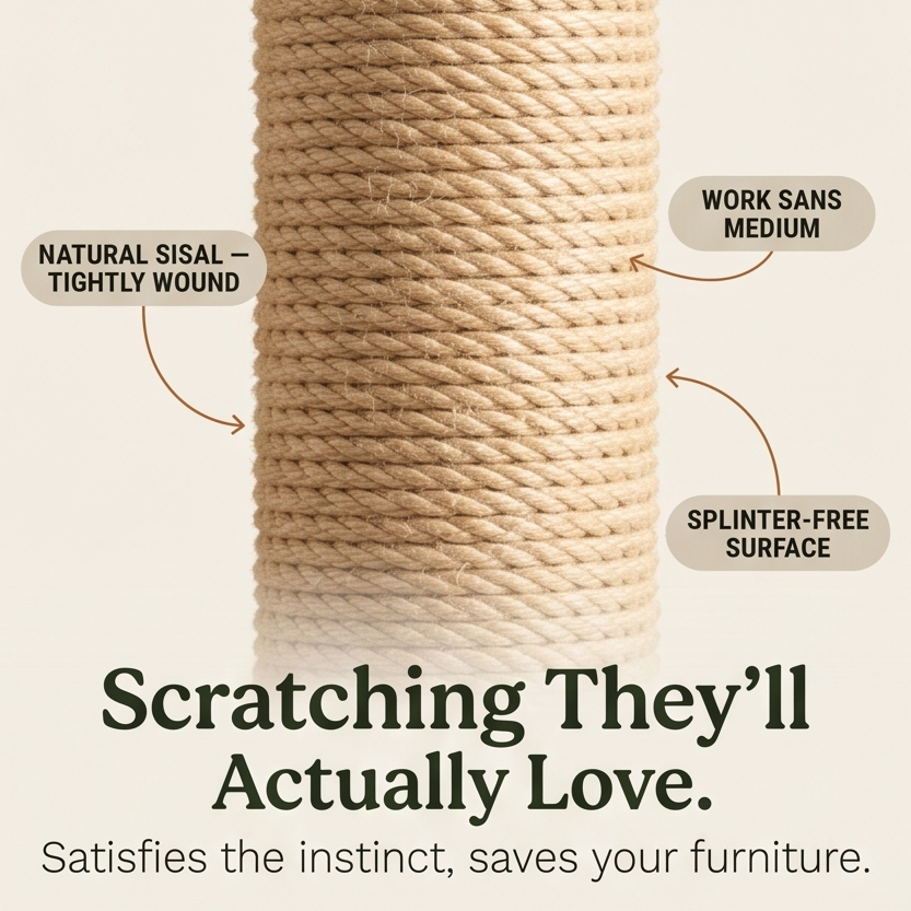Purrch 3-in-1 Cat Scratching Post with Ball Track and Feather Wand