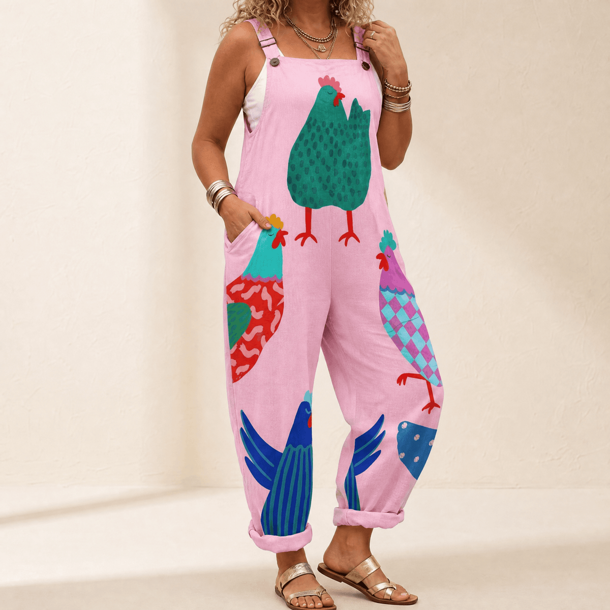 QueenBee – Women's Artisan Print Plus-Size Overall