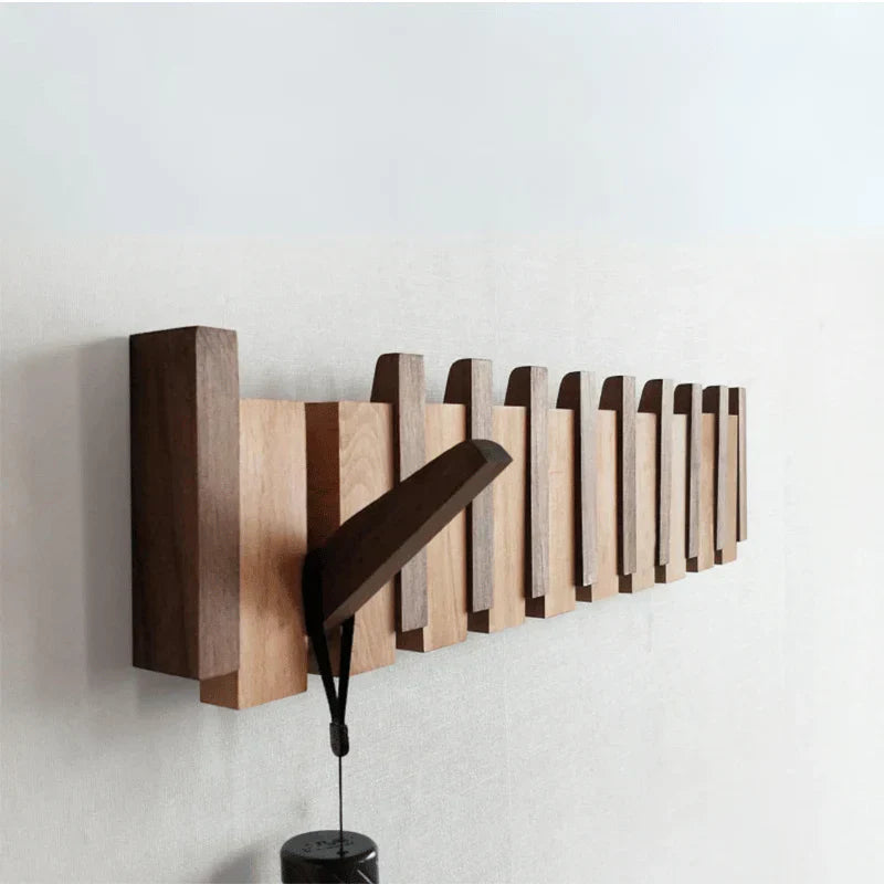 Pianello – Contoured Wood Wall Hanger with Fold-Down Hooks