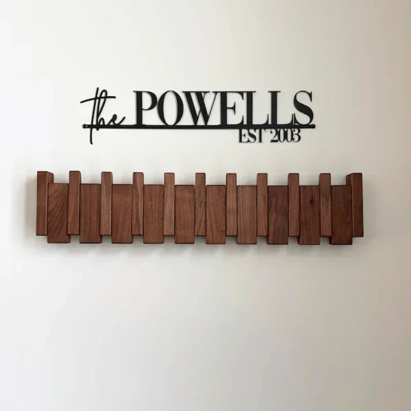 Pianello – Contoured Wood Wall Hanger with Fold-Down Hooks