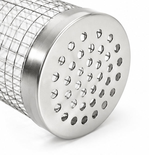 Rollwell – Rolling Stainless Mesh Grill Basket with Hook