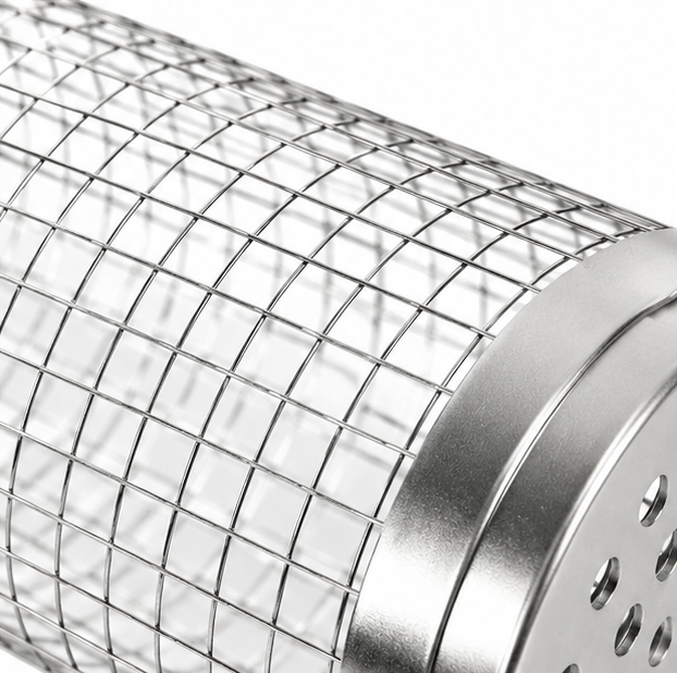 Rollwell – Rolling Stainless Mesh Grill Basket with Hook