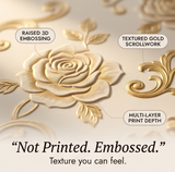 Rosalina – Embossed gold rose waterproof tablecloth