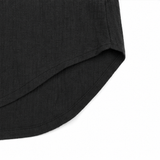 Sereva – Women's Relaxed V-Neck Linnen Blouse with Three-Quarter Sleeves and Curved Hem
