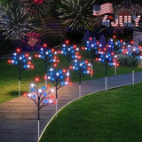 Stargrove – Solar American Flag Light Stakes, 8-Piece Set for 4th of July Walkway & Yard Decor