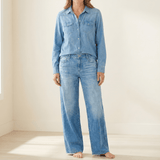 Veluna – Women's Soft Denim-Look Pajama Set