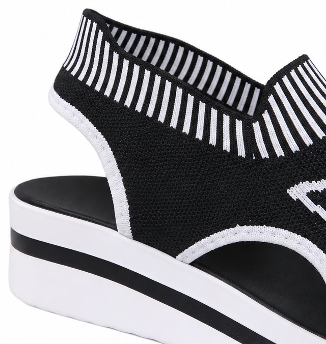 Sockela – Butterfly Knit Platform Peep Toe Sandals for Women