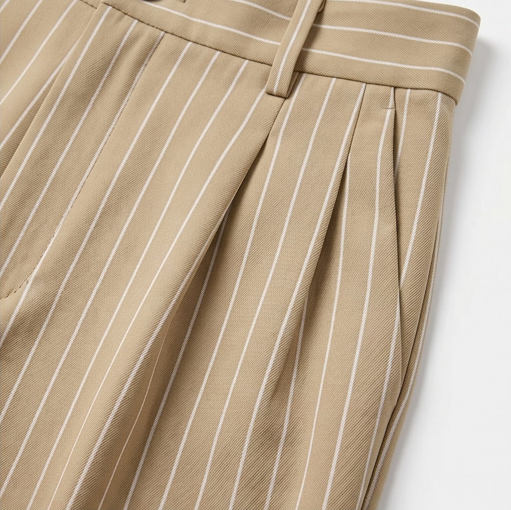 Solène – Women's High-Waisted Striped Wide-Leg Trousers