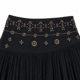 Soléra – High Waist A-Line Boho Maxi Skirt for Women