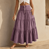 Soléra – Women's Soft Button-Front Denim Maxi Skirt