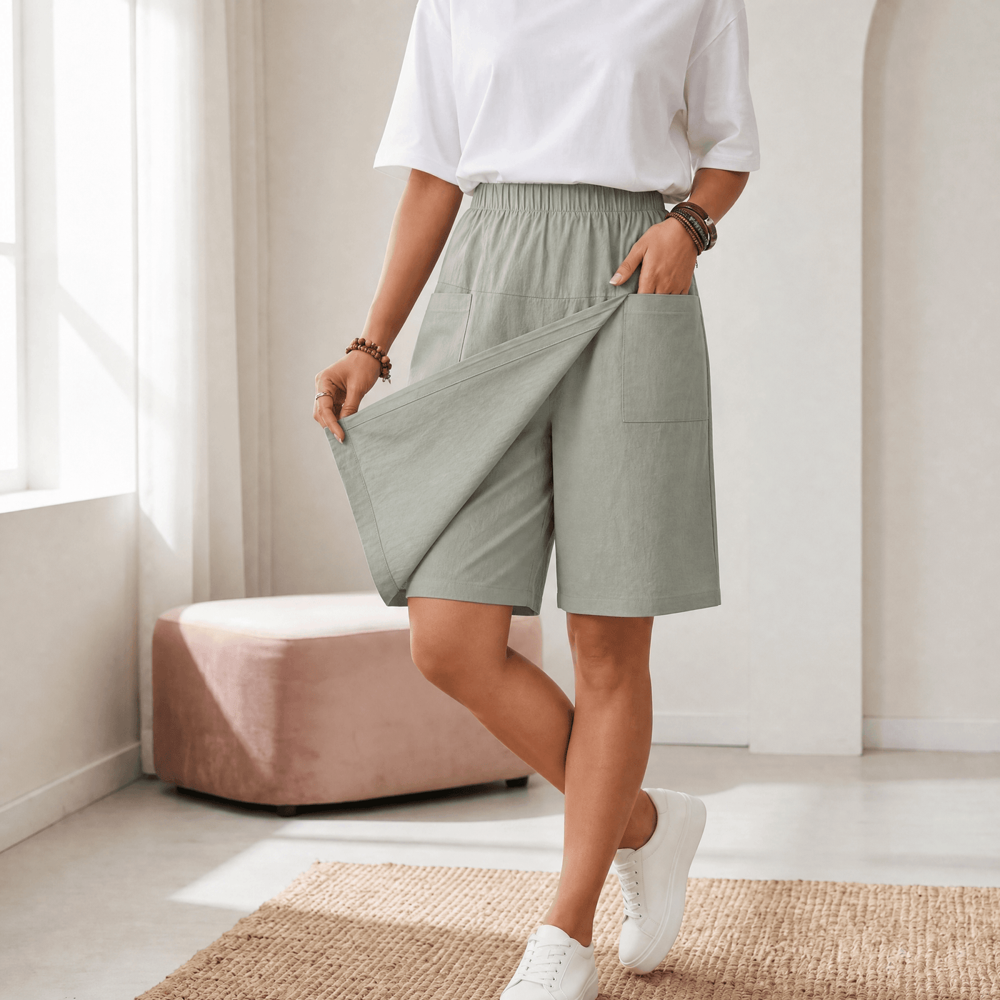Soléva – Women's Wrap-Front Skort with Hidden Shorts