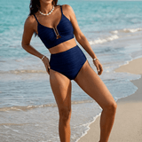 Solaia – Women's Sculpted Textured High Waist Bikini Set