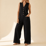 Solaine – Women's breezy button front jumpsuit