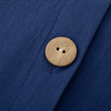 Solene – Relaxed V-Neck Blouse with Wood-like Buttons for Women