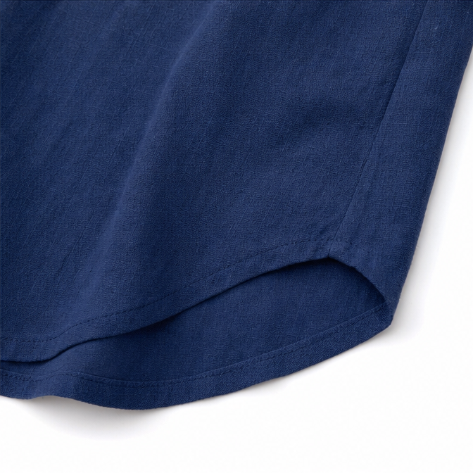 Solene – Relaxed V-Neck Blouse with Wood-like Buttons for Women
