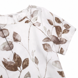 Solenna – Botanical print top and tulip hem cropped pants set for women