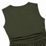 Solenya – Deep V Ruched Waist Sleeveless Romper