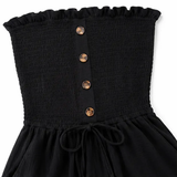 Solenya – Strapless Smocked Wide Leg Tube Romper