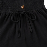 Solenya – Strapless Smocked Wide Leg Tube Romper