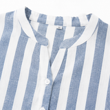 Solenya – Striped Linen-Look Shirt Dress for Summer