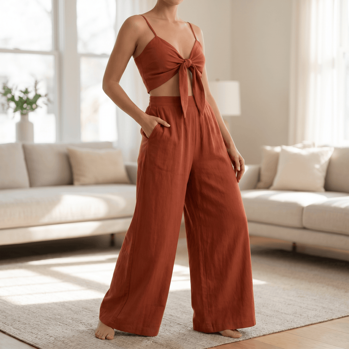 Solenza – Flattering Two-Piece Set with Wide-Leg Pants