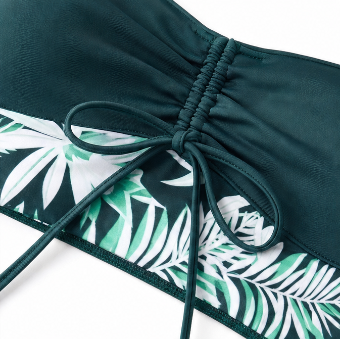 Solmara – High Waisted Tropical Print Swim Set with Boyshort Bottom