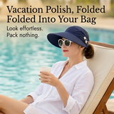 Solwen – Wide Brim Sun Visor with Ponytail Opening