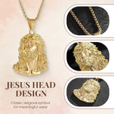 Faithly - Elegant Jesus Pendant Necklace, Gold or Silver