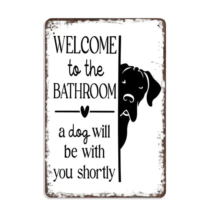 Peekaboo - Funny bathroom metal sign