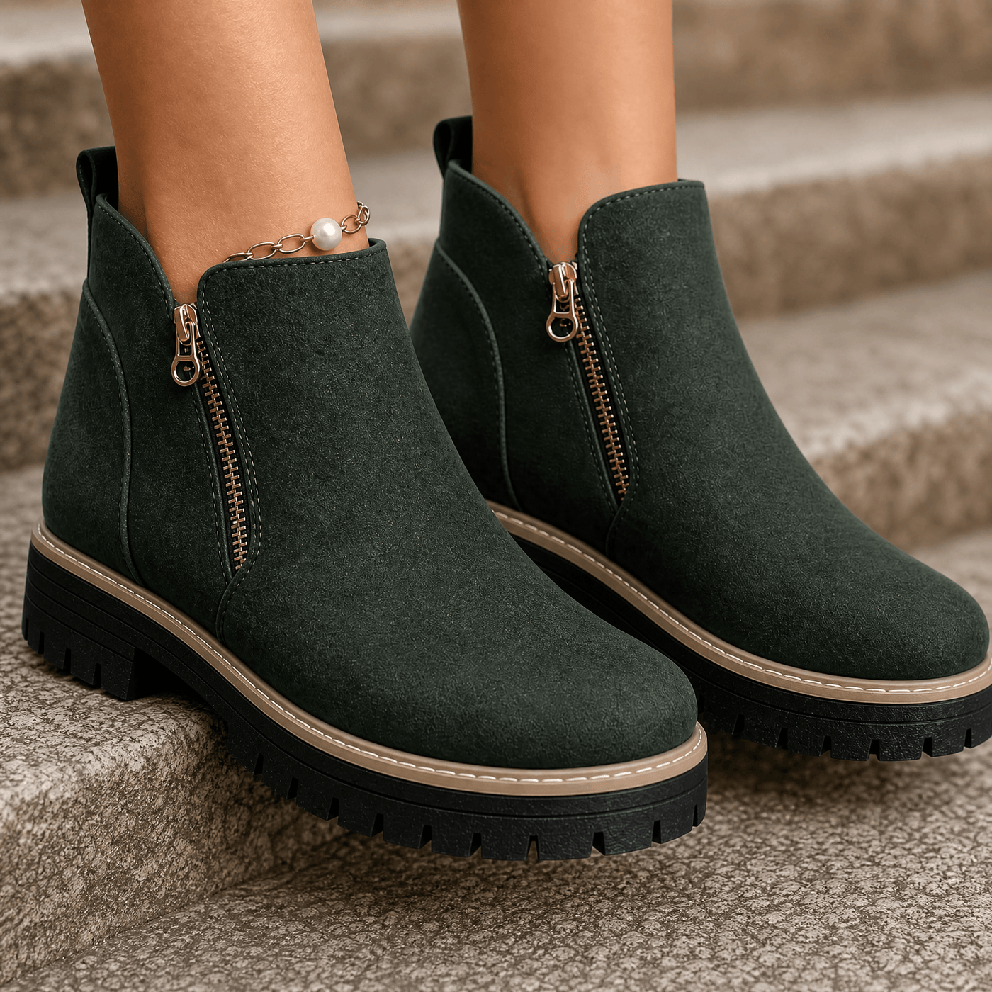 Strida – Women's Cushioned Platform Ankle Boots