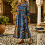 Tessara – Women's Painterly Patchwork Midi Dress