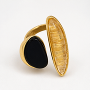 Black & Gold Open Ring