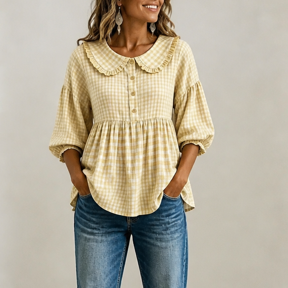 Ruffleigh – Blouse With A Collar That Frames The Face