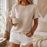 Marelle – Textured Flutter Sleeve Top