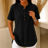 Avelyn – Henley Tunic Top with Side Buttons for Women
